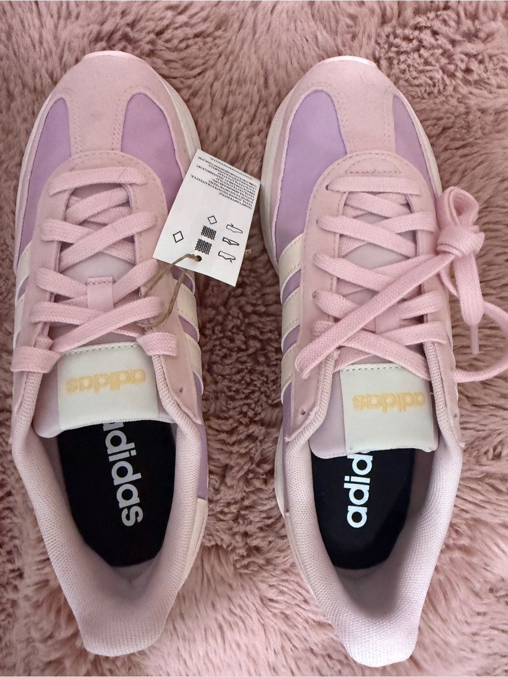 adidas Pink and Cream Women's Retro Runner Sneakers Run 70’s 2.0 J